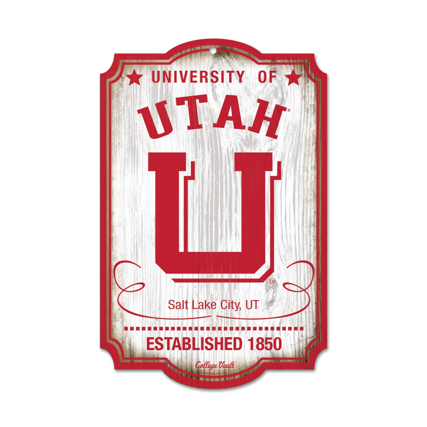 Utah Utes Sign 11x17 Wood Vault