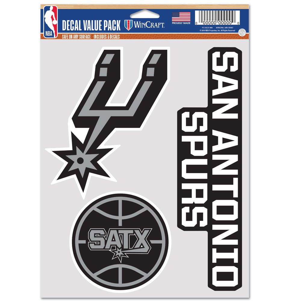 San Antonio Spurs Decal Multi Use Fan 3 Pack - Special Order