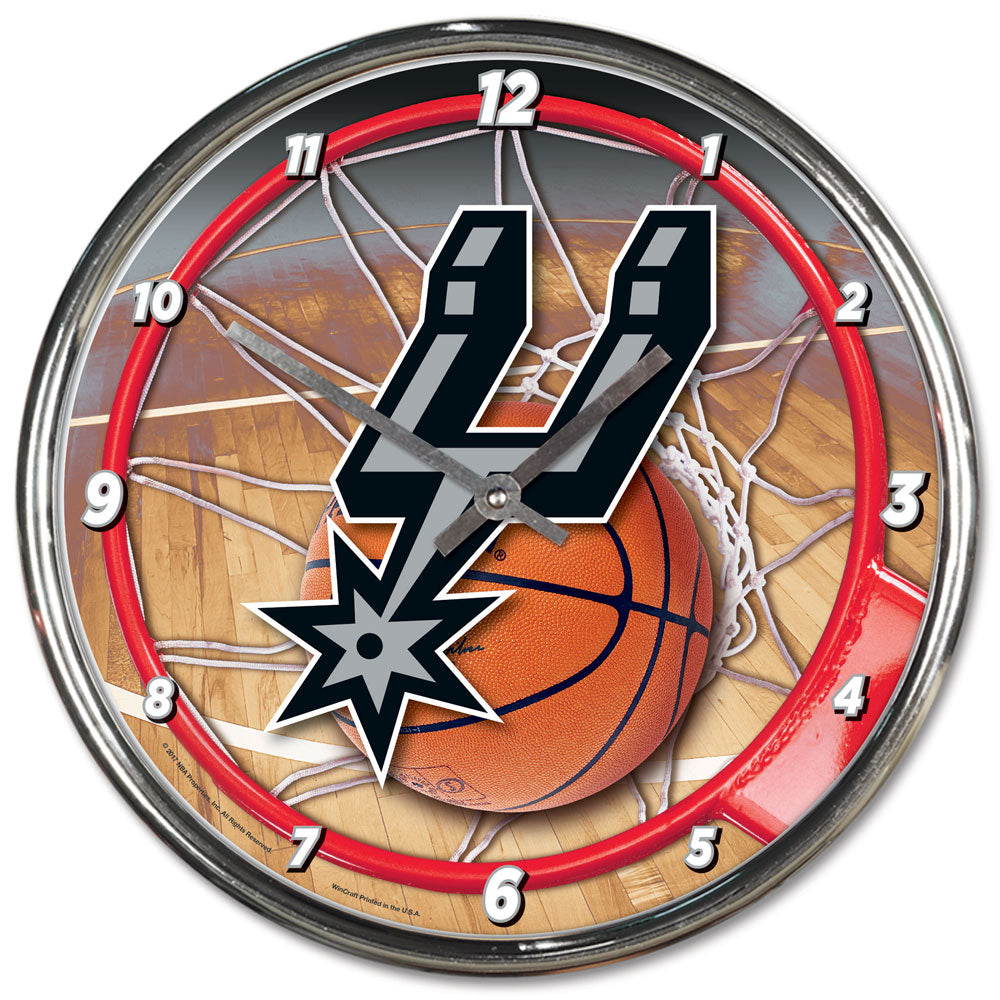 San Antonio Spurs Round Chrome Wall Clock Periodic Restock