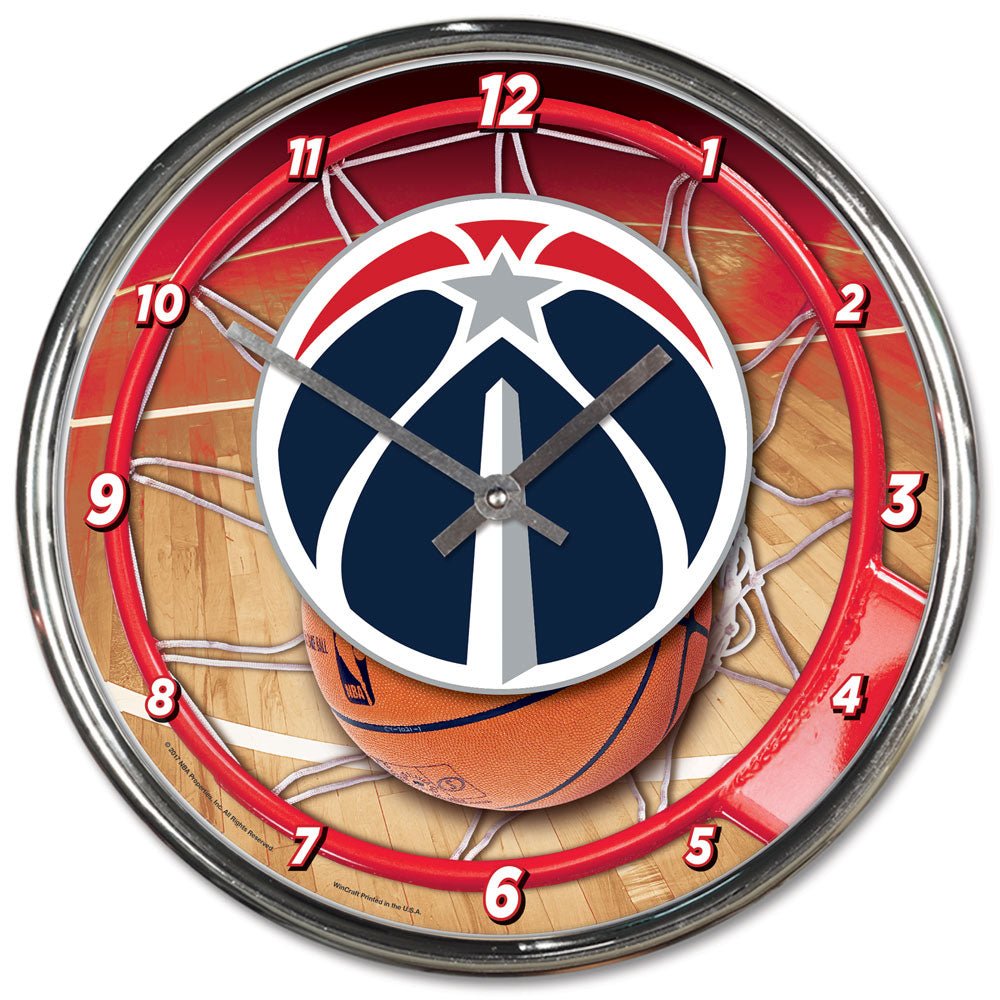 Washington Wizards Clock Round Wall Style Chrome Periodic Restock