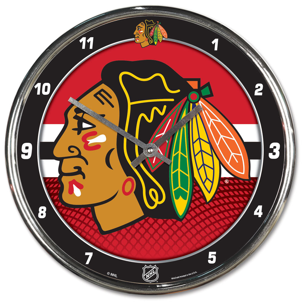 Chicago Blackhawks Round Chrome Wall Clock Periodic Restock