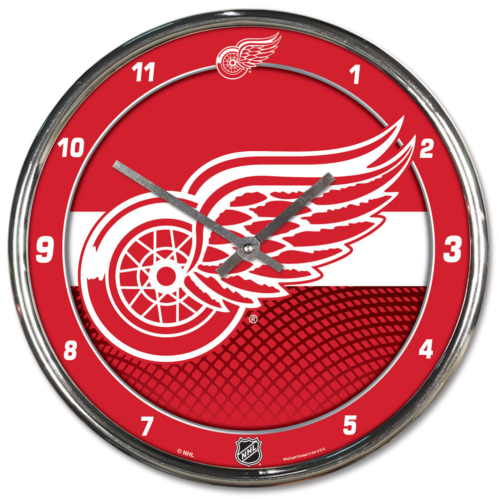 Detroit Red Wings Round Chrome Wall Clock Periodic Restock