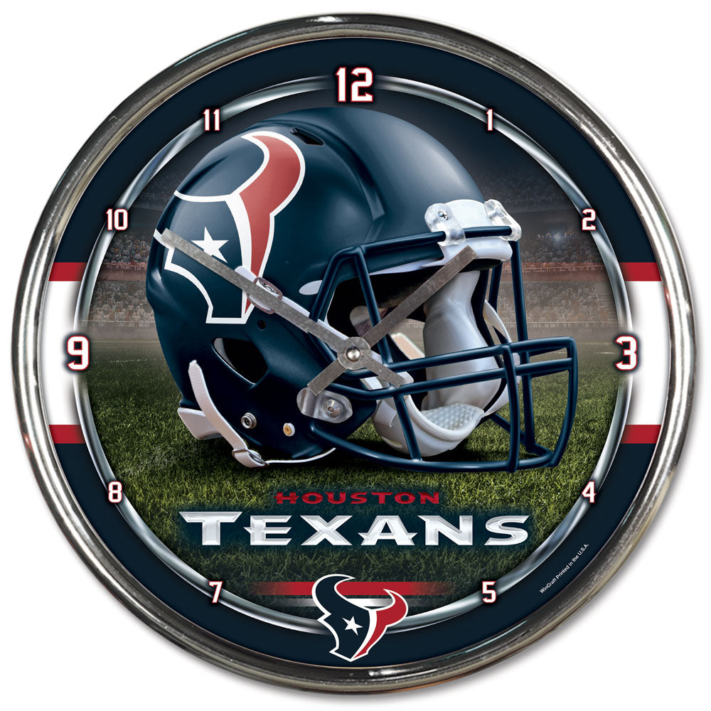 Houston Texans Round Chrome Wall Clock Periodic Restock