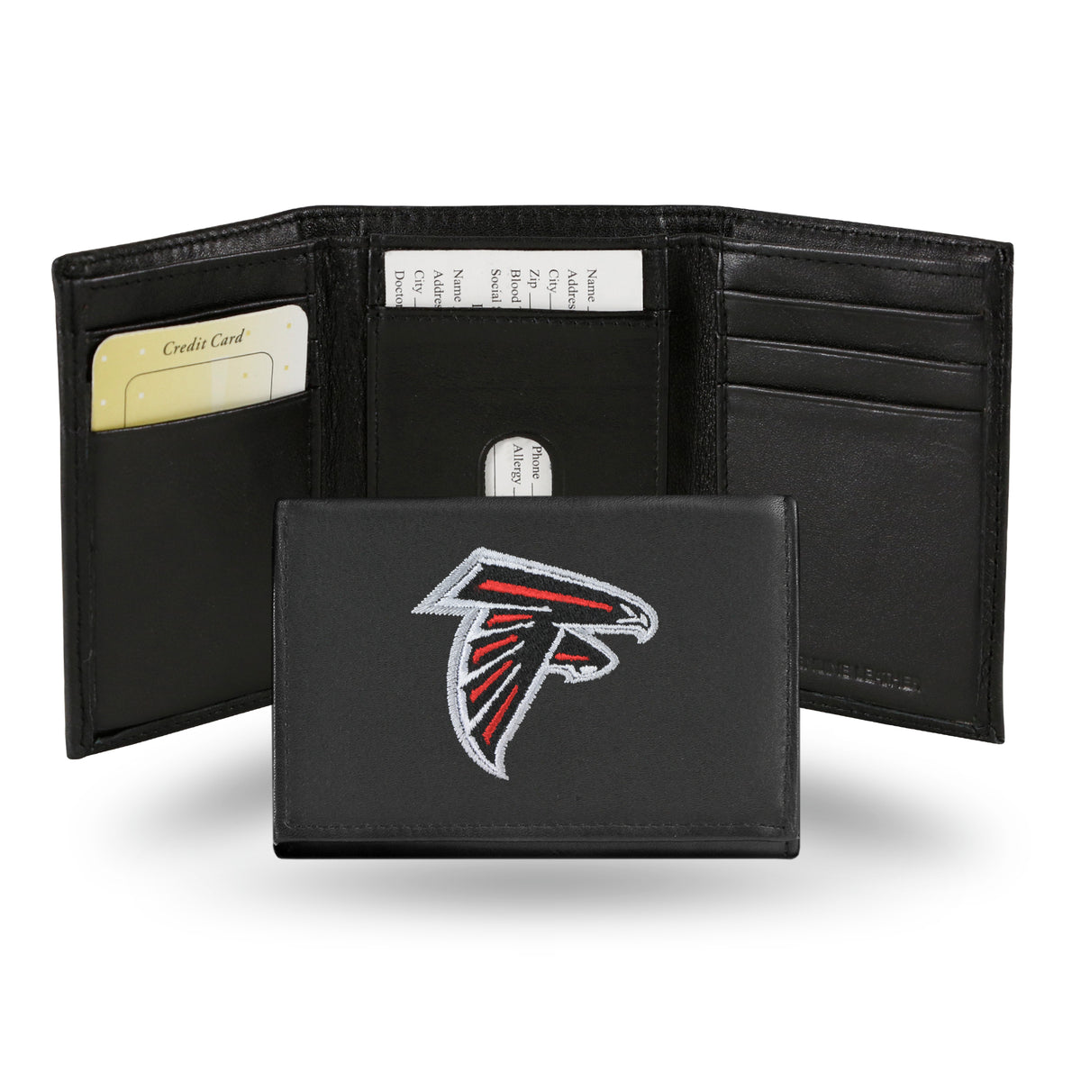 Atlanta Falcons Wallet Trifold Leather Embroidered - Special Order
