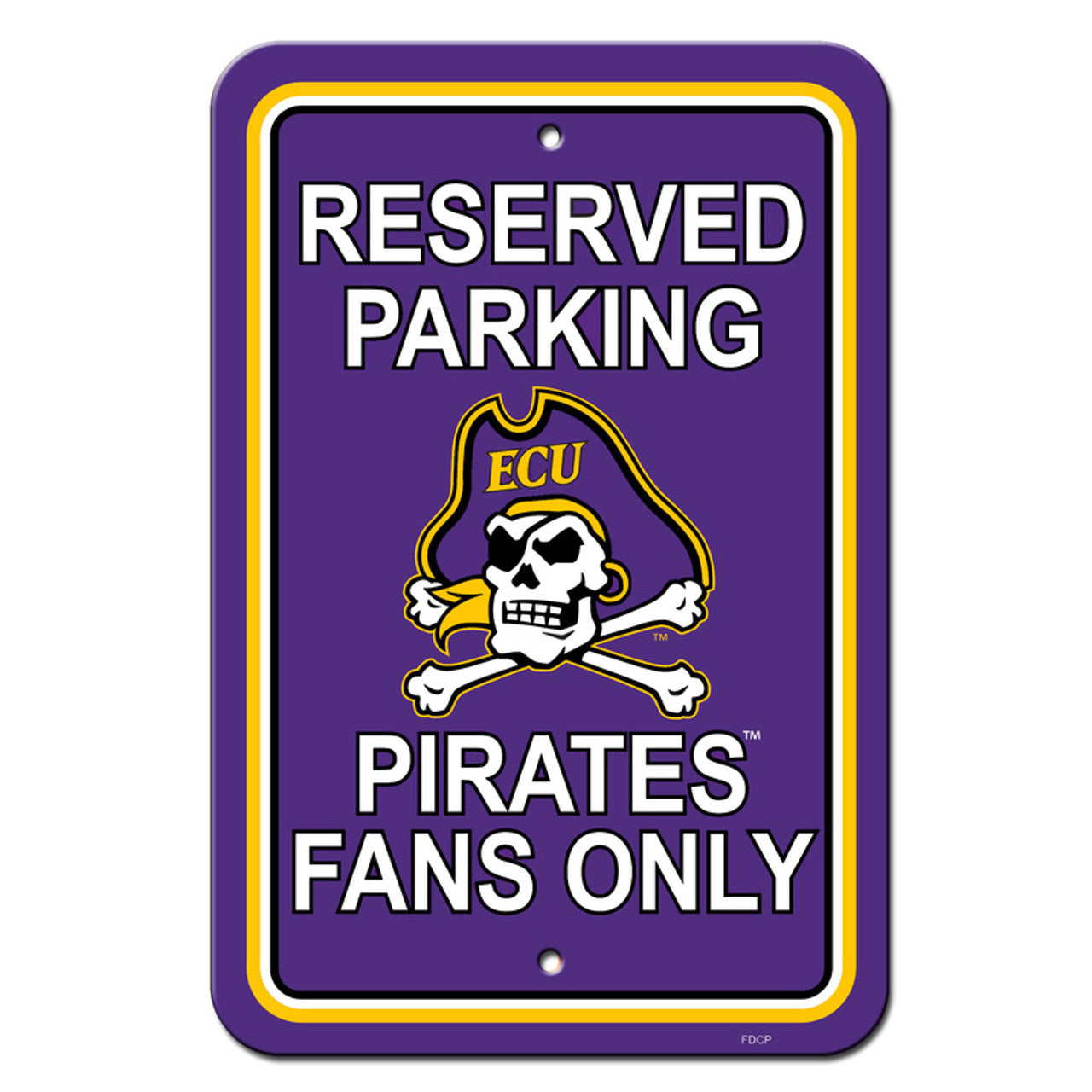 East Carolina Pirates Sign 12x18 Plastic Reserved Parking Style CO