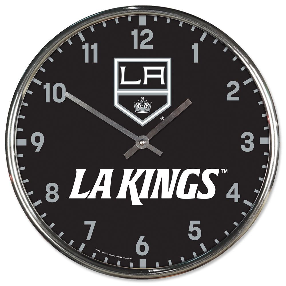Los Angeles Kings Clock Round Wall Style Chrome Periodic Restock