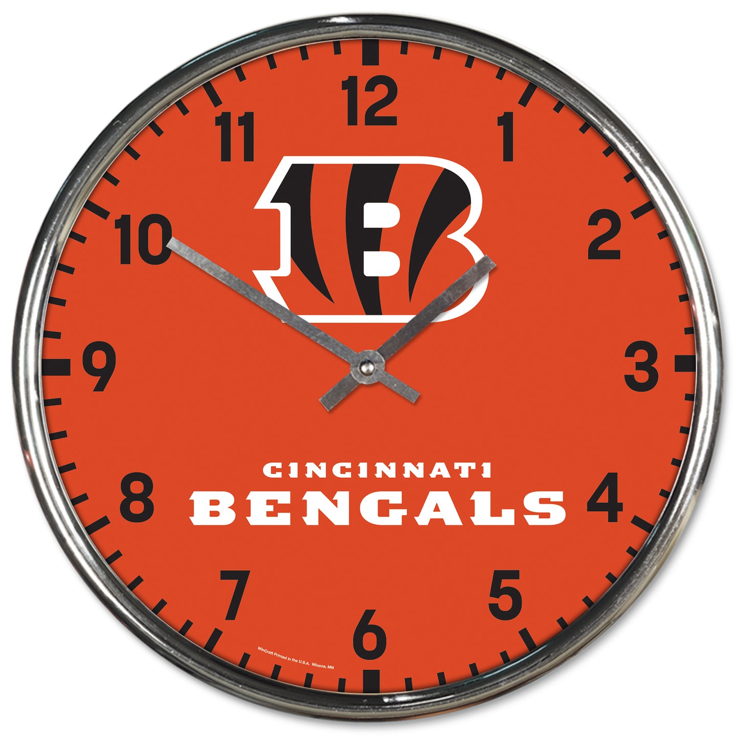 Cincinnati Bengals Round Chrome Wall Clock Periodic Restock