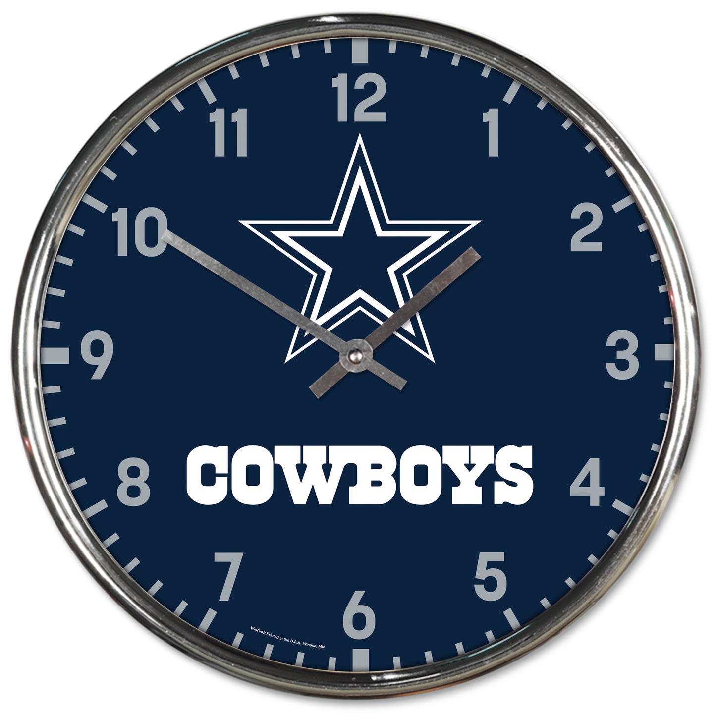 Dallas Cowboys Round Chrome Wall Clock Periodic Restock