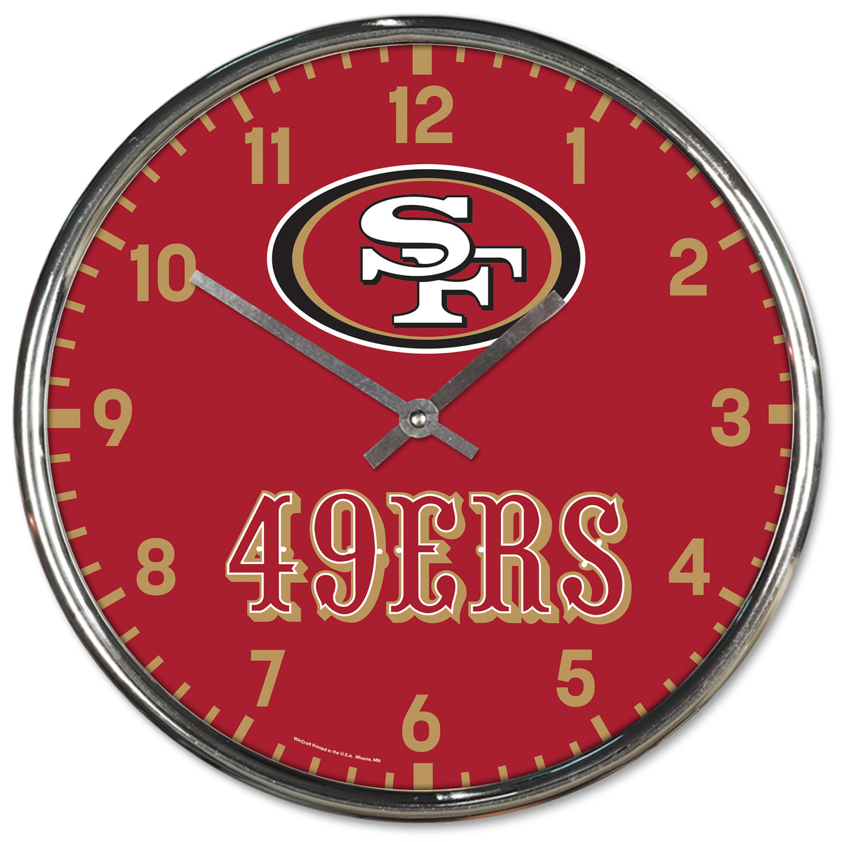 San Francisco 49ers Round Chrome Wall Clock Periodic Restock