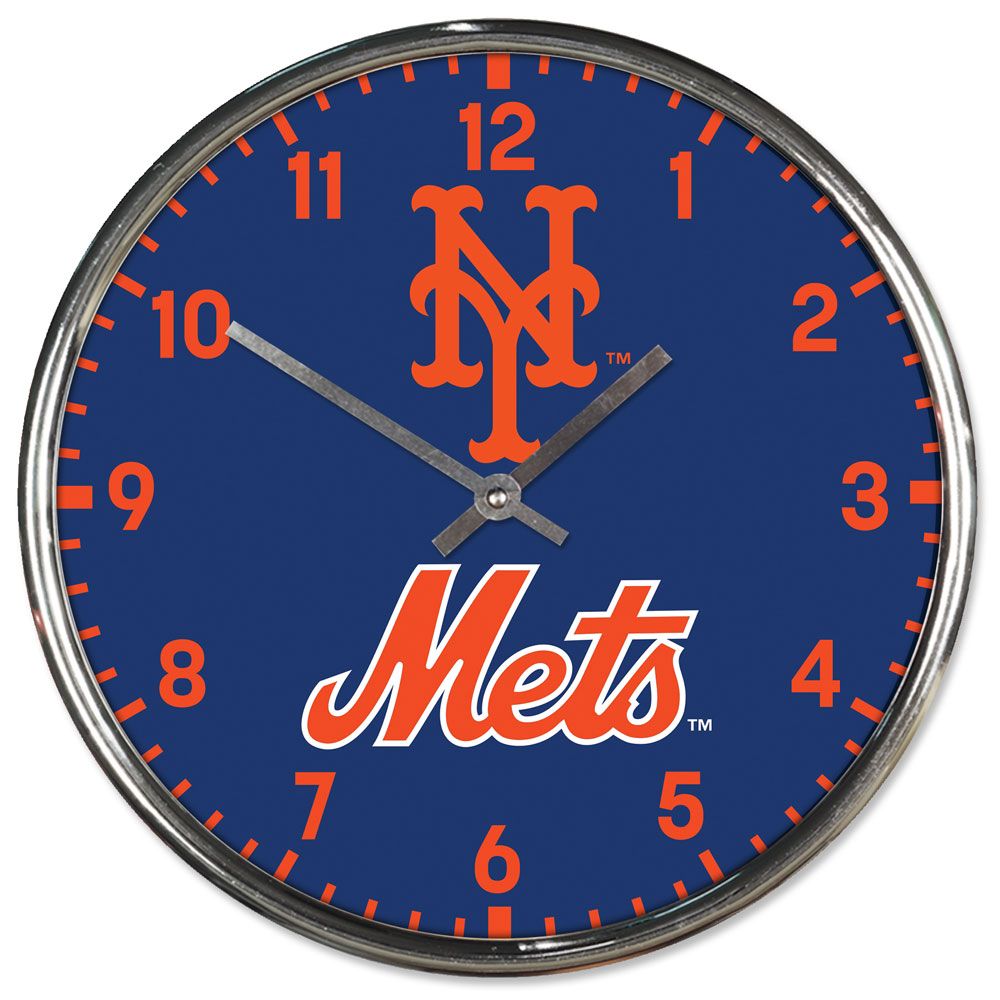 New York Mets Round Chrome Wall Clock Periodic Restock