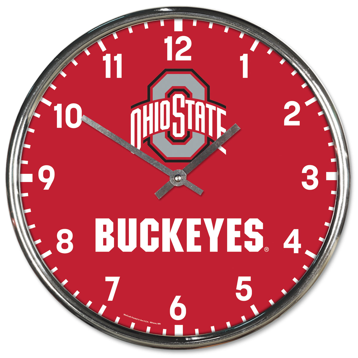 Ohio State Buckeyes Round Chrome Wall Clock Periodic Restock