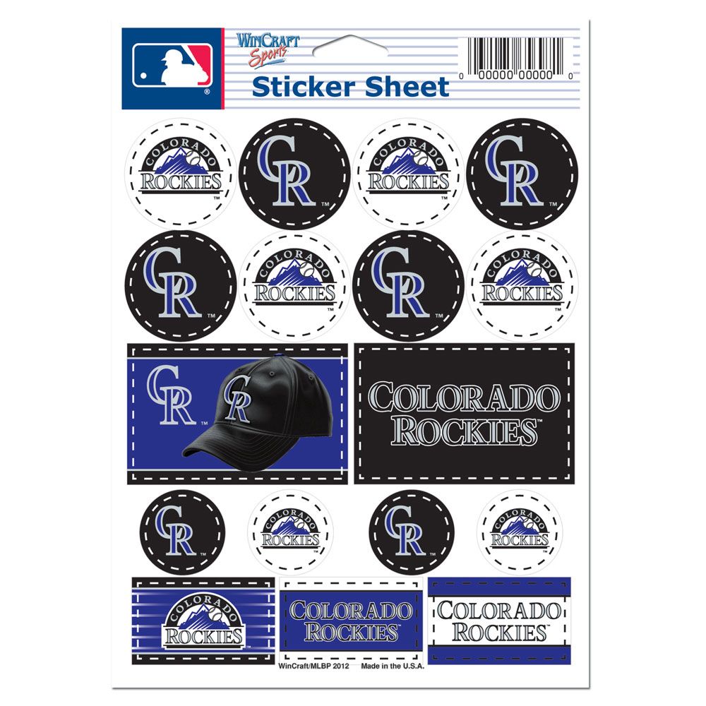 Colorado Rockies Decal Sheet 5x7 Vinyl