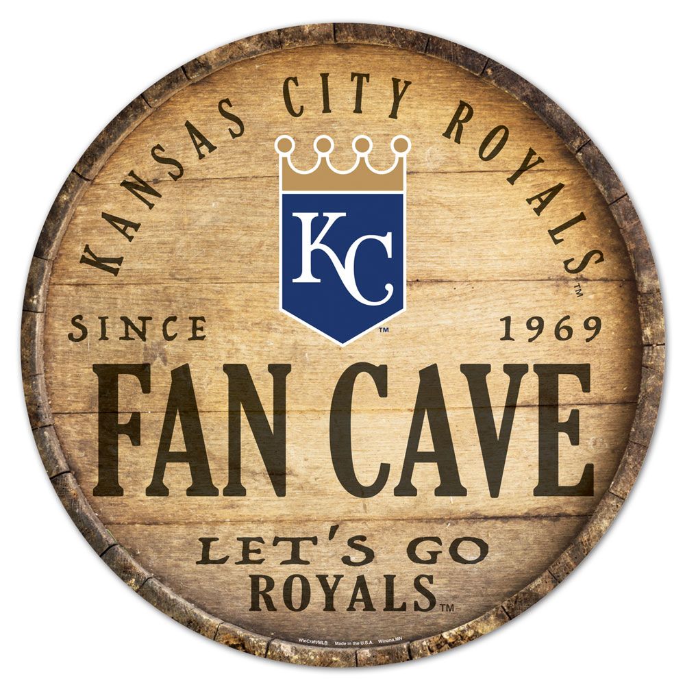 Kansas City Royals Sign Wood 14 Inch Round Barrel Top Design