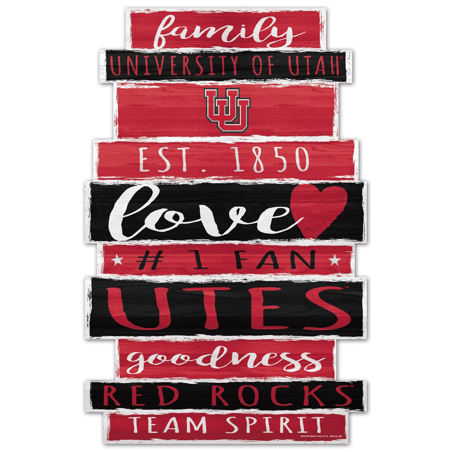 Utah Utes Sign 11x17 Wood Family Word