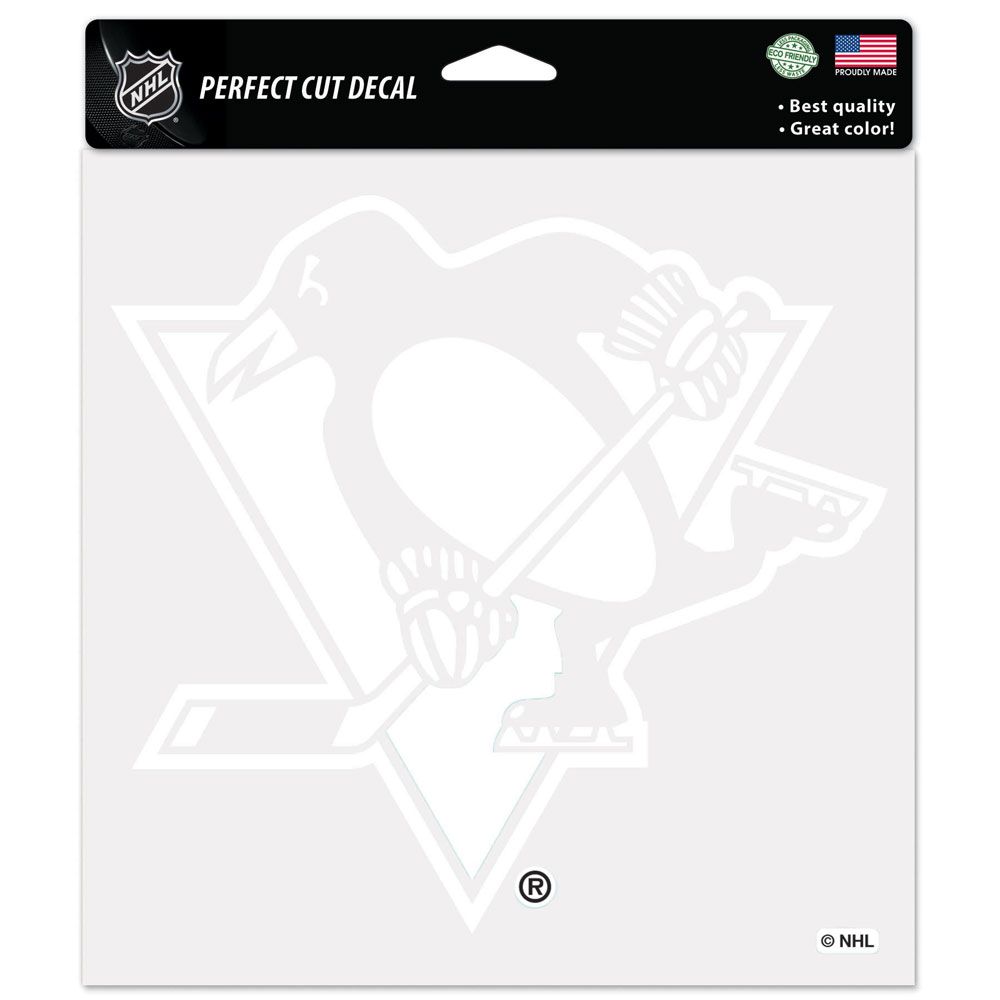 Pittsburgh Penguins Decal 8x8 Die Cut White