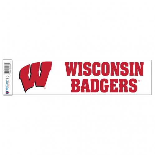 Wisconsin Badgers Decal 3x12 Bumper Strip Style - Special Order