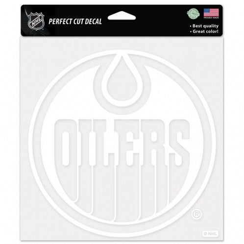 Edmonton Oilers Decal 8x8 Perfect Cut White