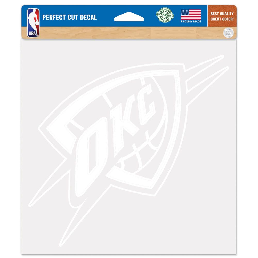 Oklahoma City Thunder Decal 8x8 Die Cut White - Special Order