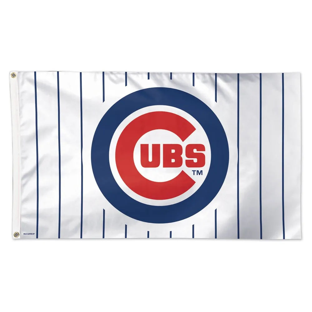 Chicago Cubs Flag 3x5 Deluxe Style Pinstripe - Special Order