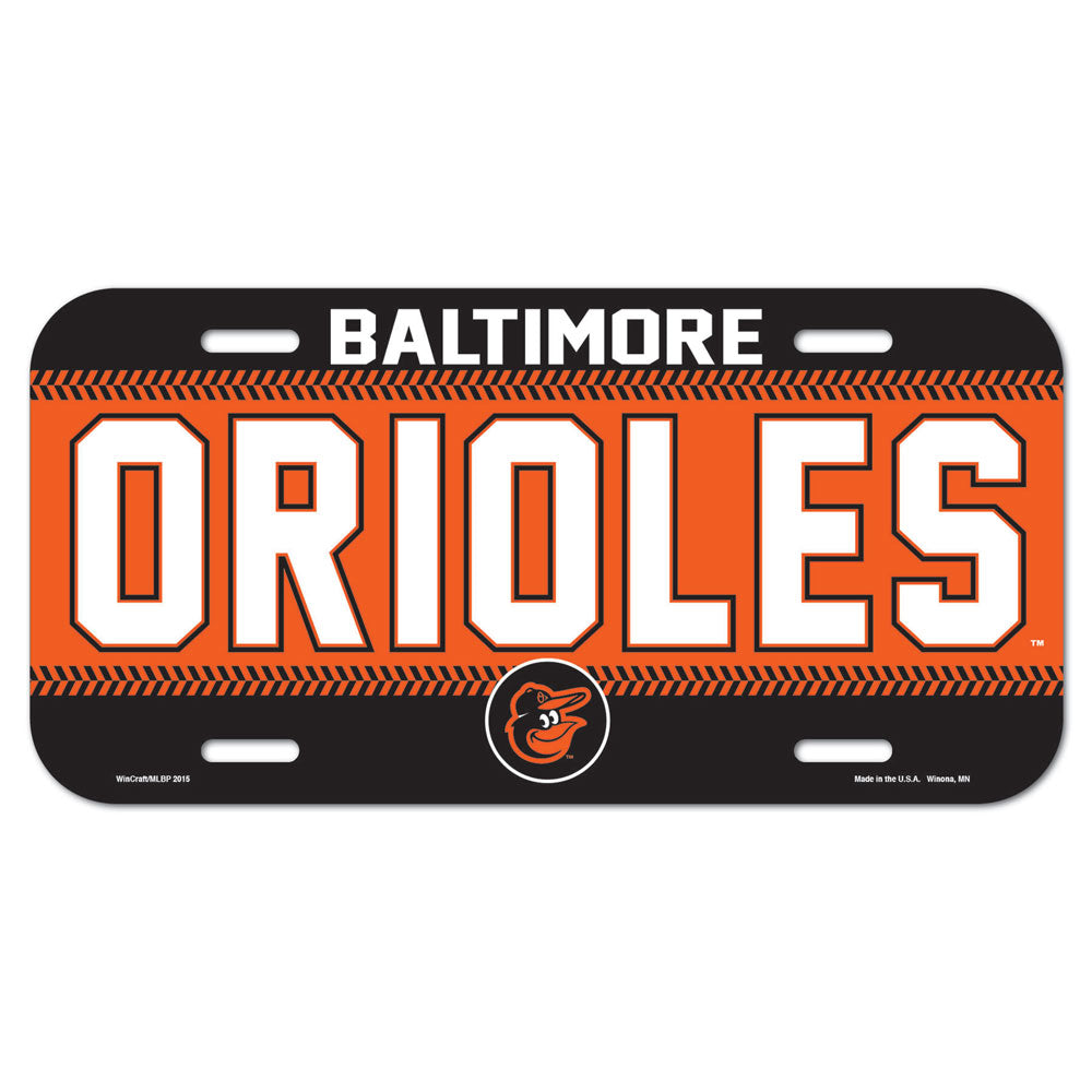 Baltimore Orioles License Plate Plastic - Special Order