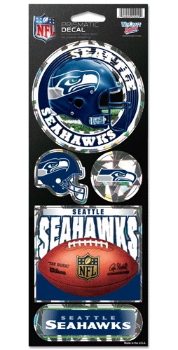 Seattle Seahawks Decal 4x11 Die Cut Prismatic Style