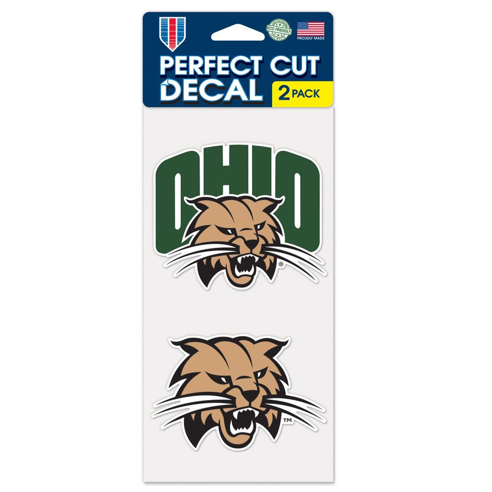 Ohio Bobcats Decal 4x4 Perfect Cut Set of 2 - Special Order