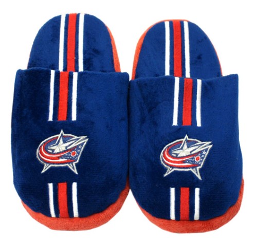 Columbus Blue Jackets Slipper - Youth 8-16 Size 3-4 Stripe - (1 Pair) - M