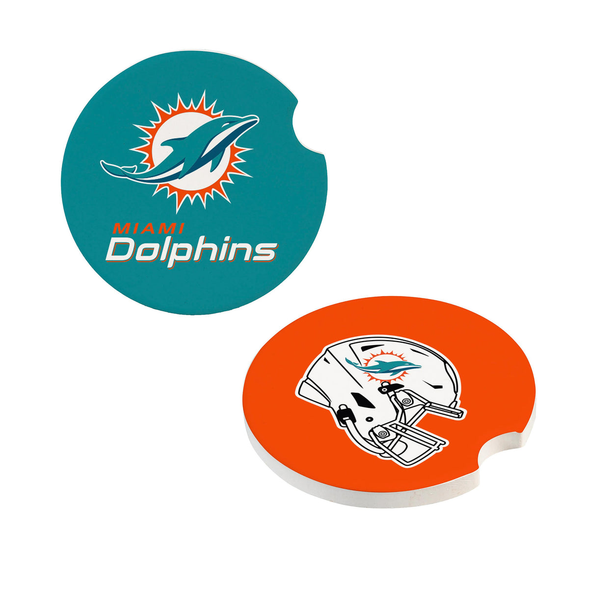 Miami Dolphins Car Coaster Set 2 Pack Periodic Restock