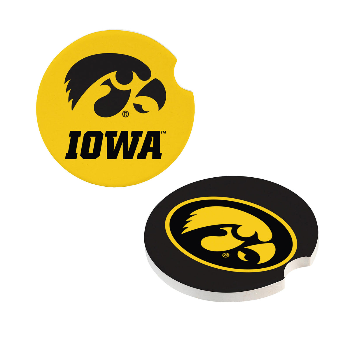 Iowa Hawkeyes Car Coaster Set 2 Pack Periodic Restock