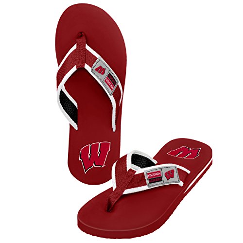 Wisconsin Badgers Flip Flop - Men Contour - (1 Pair) - XL