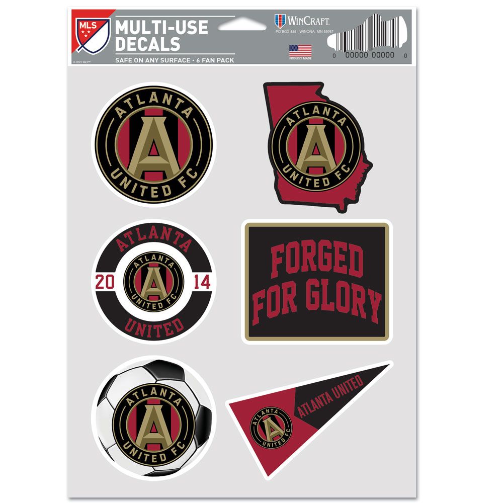 Atlanta United FC Decal Multi Use Fan 6 Pack Special Order