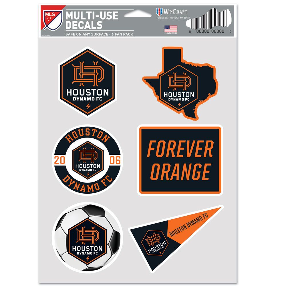 Houston Dynamo Decal Multi Use Fan 6 Pack Special Order