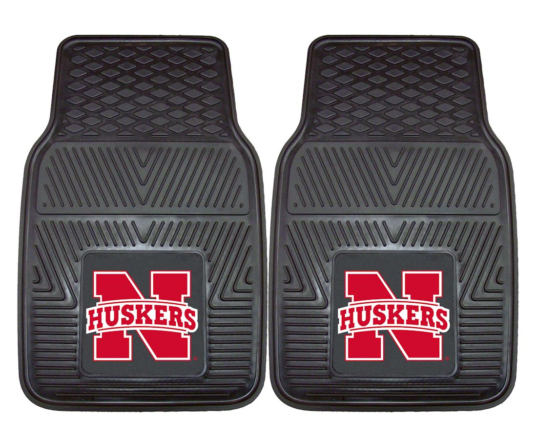 Nebraska Cornhuskers Heavy Duty 2-Piece Vinyl Car Mats