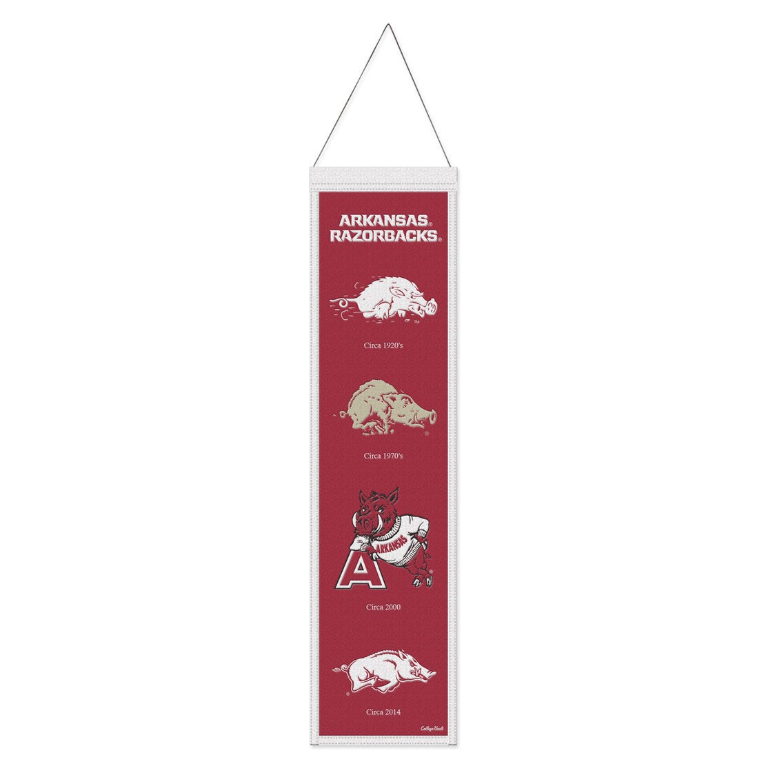 Arkansas Razorbacks Banner Wool 8x32 Heritage Evolution Design - Special Order