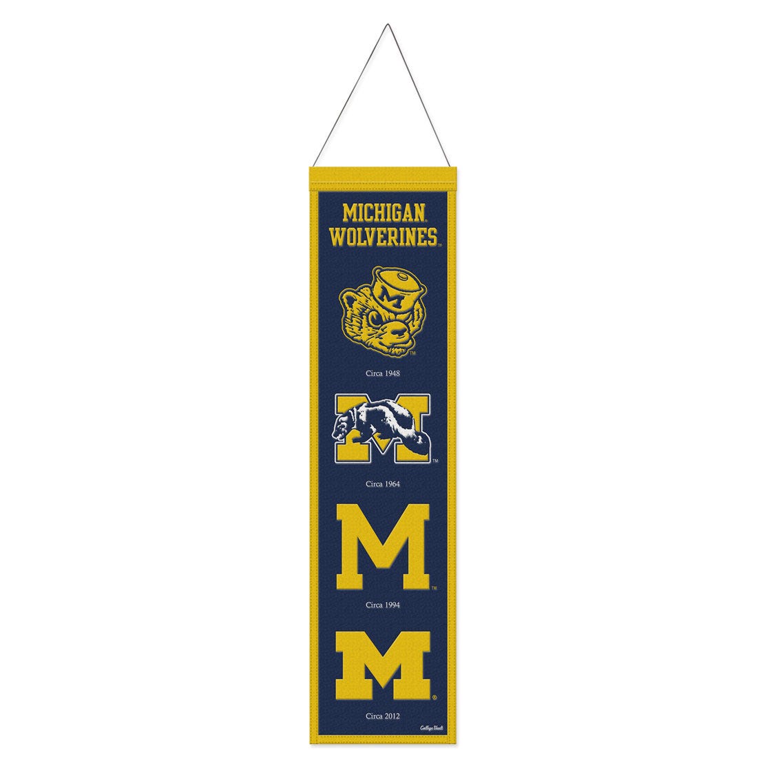 Michigan Wolverines Banner Wool 8x32 Heritage Evolution Design - Special Order