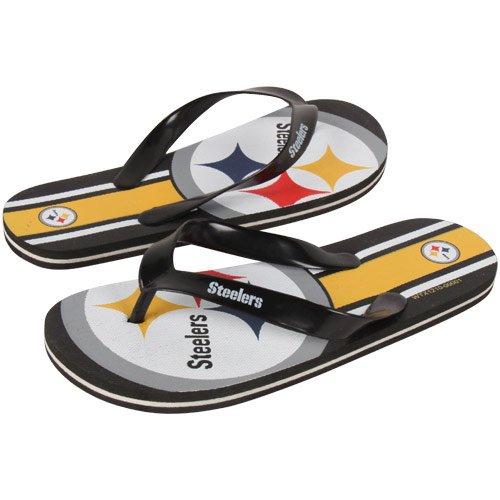 Pittsburgh Steelers Flip Flop - Youth Unisex Big Logo (1 Pair) - M