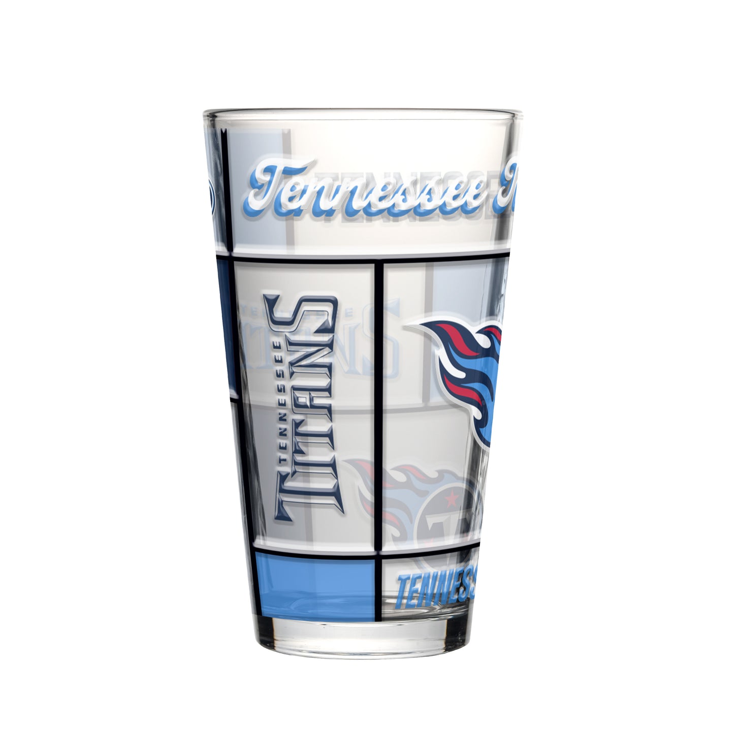 Tennessee Titans Pint Glass 16oz Quilted Stained Boxed