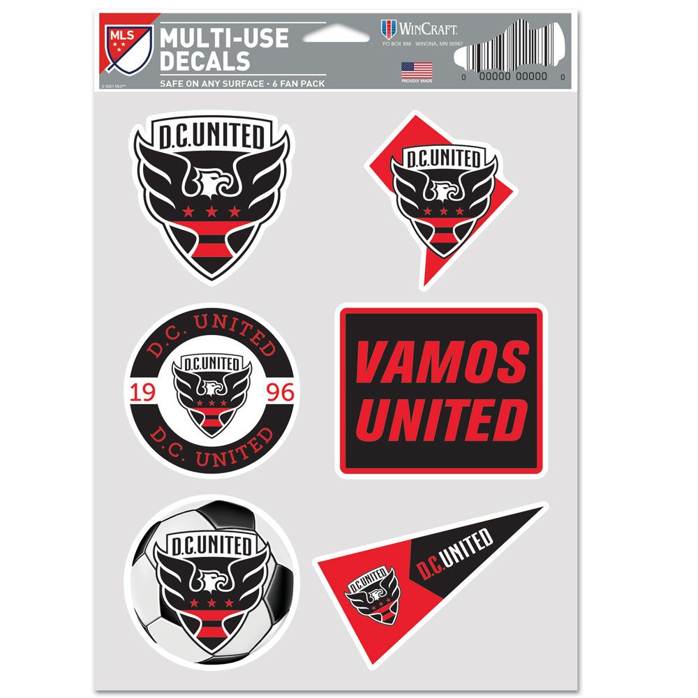 DC United Decal Multi Use Fan 6 Pack Special Order