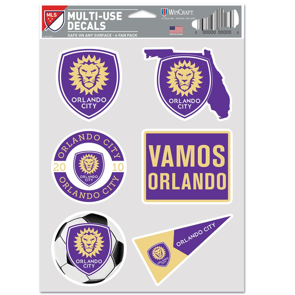 Orlando City SC Decal Multi Use Fan 6 Pack Special Order
