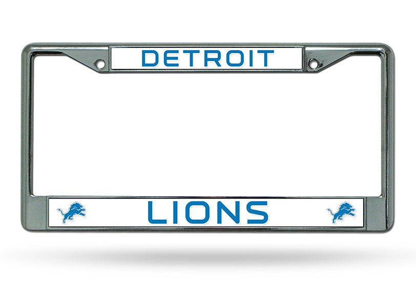 Detroit Lions License Plate Frame Chrome
