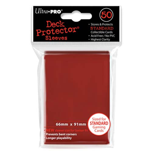 Deck Protectors - Pro Gloss - Red (One Pack of 50)