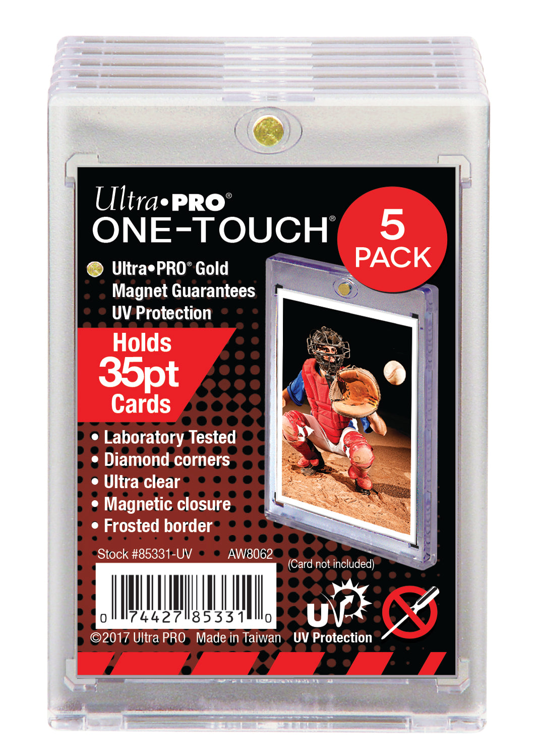 One Touch UV Card Holder Magnetic 35pt - 5 Count Pack