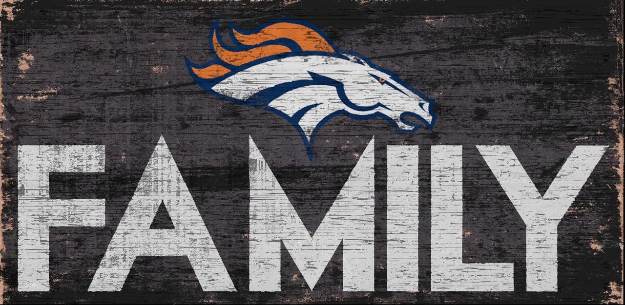 Denver Broncos Sign Wood 12x6 Family Design