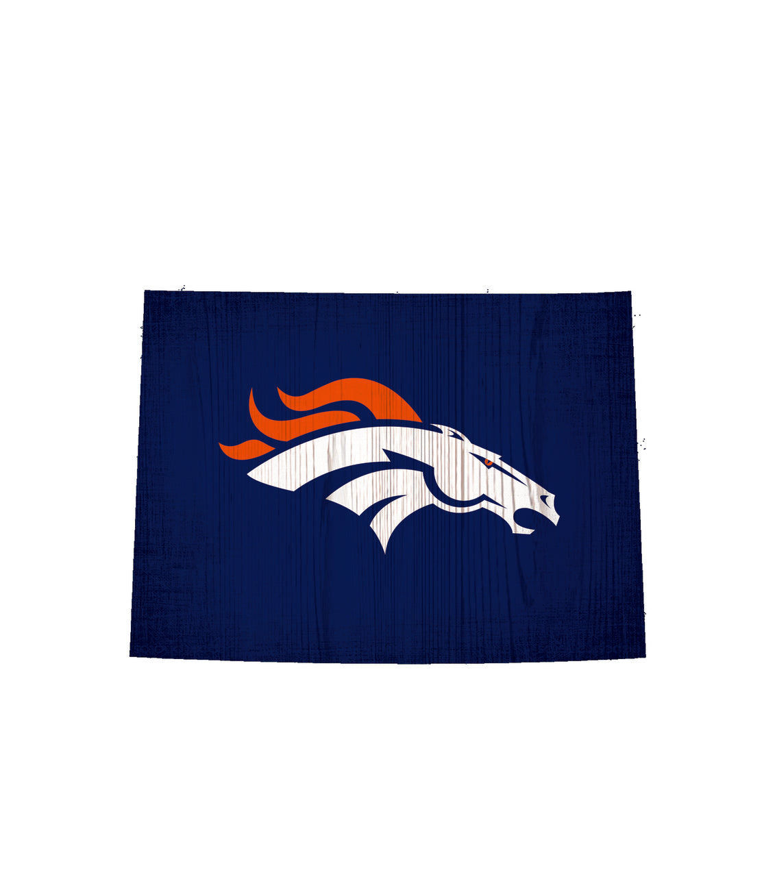 Denver Broncos Sign Wood 12 Inch Team Color State Shape Design