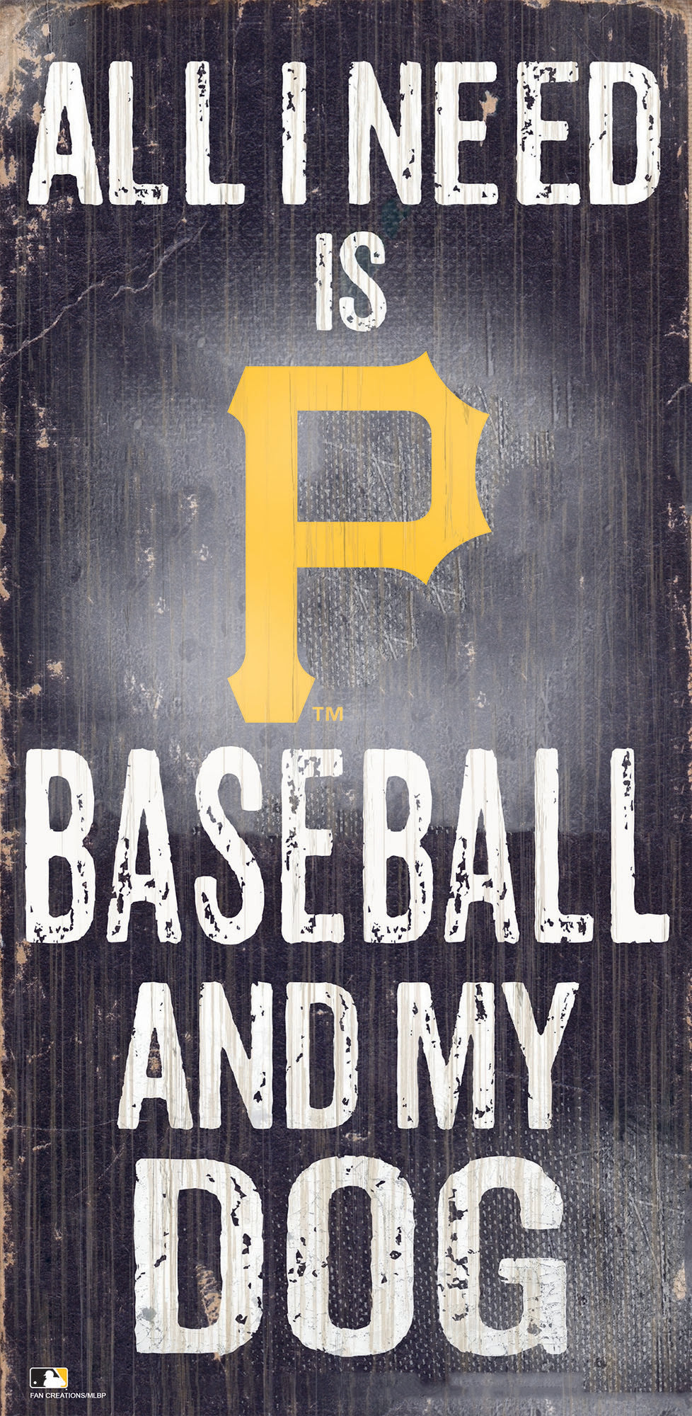 Pittsburgh Pirates Sign Wood 6x12 Baseball and Dog Design Special Order
