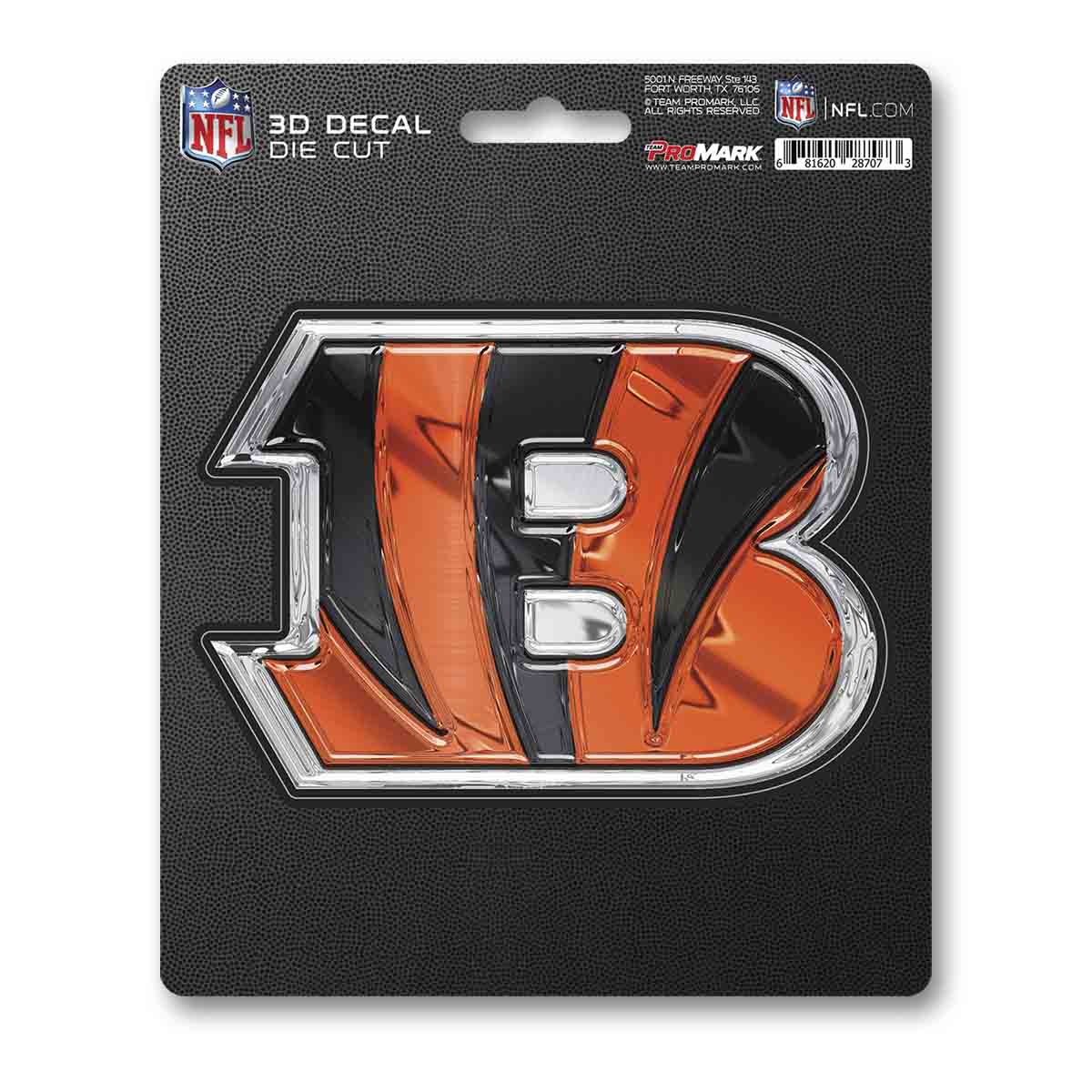 Cincinnati Bengals Decal 5x8 Die Cut 3D Logo Design