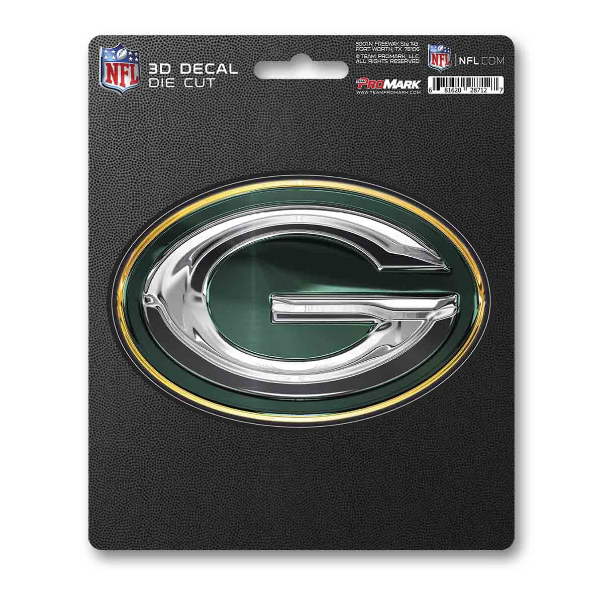 Green Bay Packers Decal 5x8 Die Cut 3D Logo Design