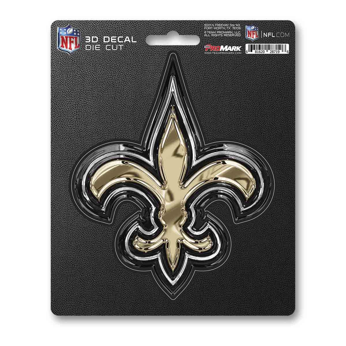 New Orleans Saints Decal 5x8 Die Cut 3D Logo Design
