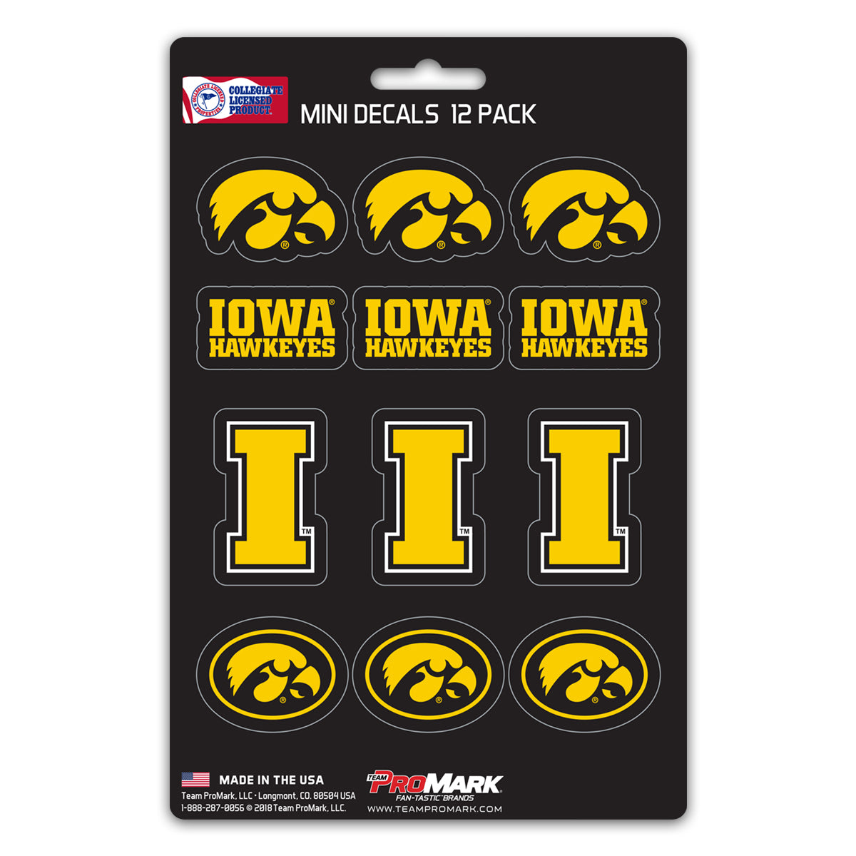 Iowa Hawkeyes Decal Set Mini 12 Pack