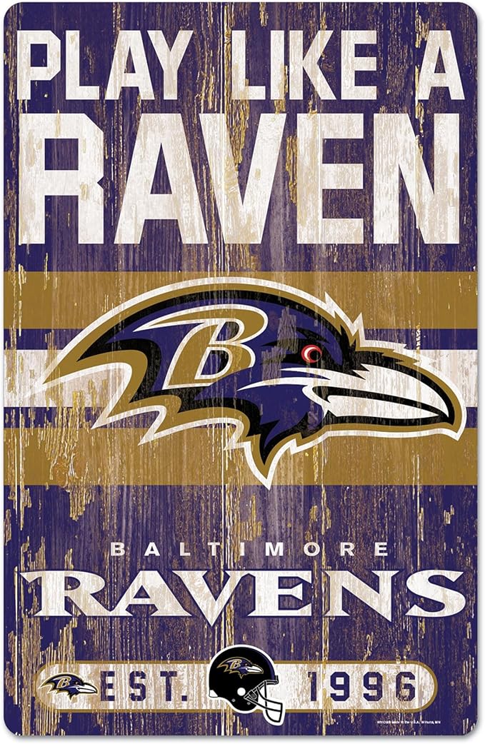 Baltimore Ravens Sign 11x17 Wood Slogan Design